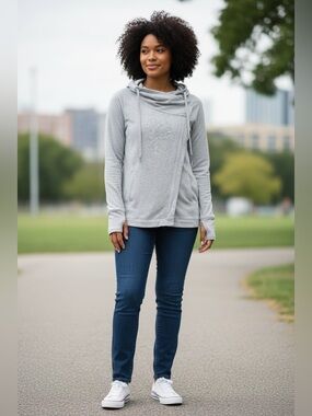 Lululemon Coast Easy Wrap Heathered Core Ultra Light Grey Full Zip Jacket  2